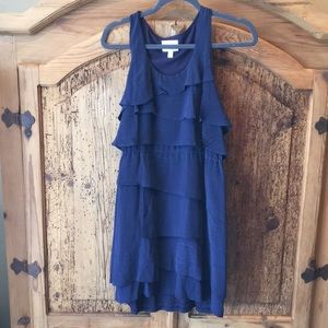 Navy tiered racer back dress